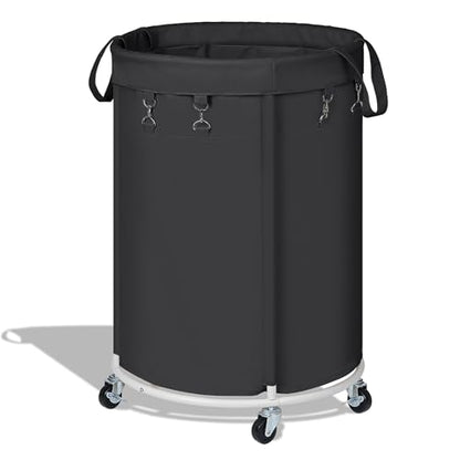 150L Large Capacity Rolling Laundry Basket Hamper with Wheels, Clothes hamper and Removable Bag for Home, Laundry Room, Bedroom, Bathroom, Apartment, Dorm - color: Black