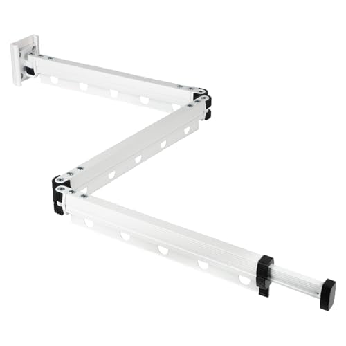 Clothes Drying Rack Wall Mounted, 3-Fold Space-Saving Drying Rack Clothing - color: White