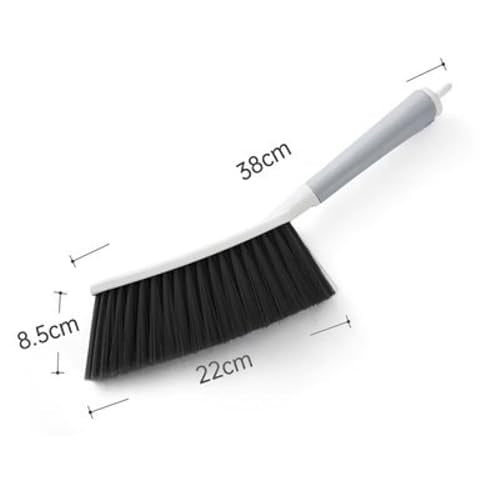 Bristle Brush - 15-inch Soft Bristle Cleaning Brush Handheld Broom for Dusting Beds, Sofas, Cars, Clothes and Furniture (White) - color: White