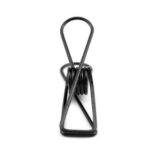 14 PCS Stainless Steel Large Black Clothes Pins, High Elasticity Strength Clothespins - Heavy Duty Multipurpose Metal Wire Chip Clips, 2.83 Inch for Laundry Home, Kitchen, Outdoor, Office - size: 2.83 Inch (7.2x1.8cm)-Black-14 PCS
