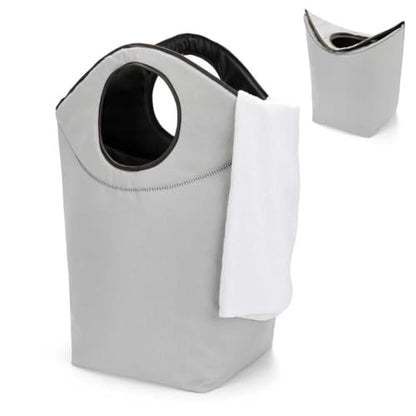 Small Laundry Basket, 18x17x9.5 Waterproof Laundry Hamper - color: Gray, size: 17"L x 9.5"W x 18"H