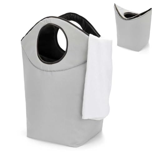 Small Laundry Basket, 18x17x9.5 Waterproof Laundry Hamper - color: Gray, size: 17"L x 9.5"W x 18"H