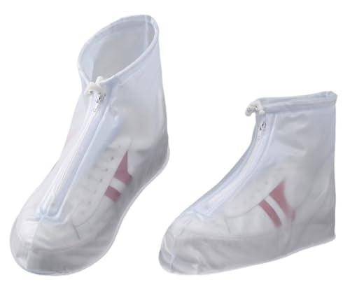 SUJAYU Waterproof Shoe Covers Reusable Shoe Covers for Rain, PVC Shoe Covers Waterproof Shoe Covers for Rain Shoe Covers Outdoor Cycling Hiking Men Women - color: White, size: XX-Large