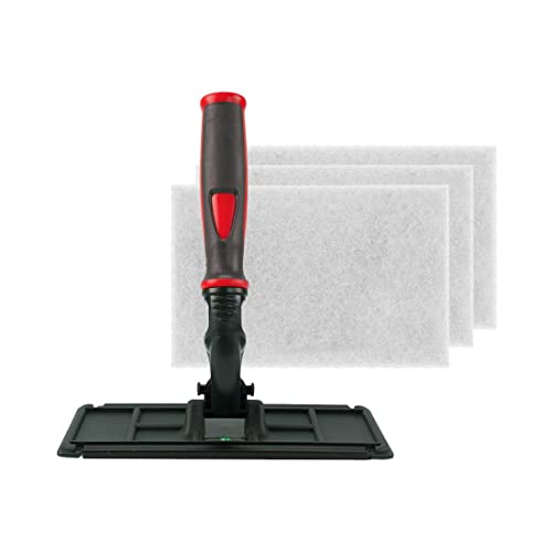 XERO Red Techno Pad Window Cleaning Kit with White Scrub Pads - color: Red