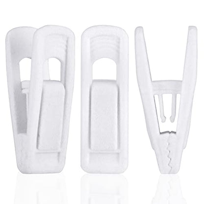Tinfol White Velvet Hanger Clips 50Pack, Strong Flocked Finger Clips, Large Opening Pants Clip, Clothes Pin for Thin Suit Skirt Pant Clothes Hangers - color: White, size: 50PC