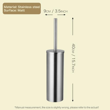Brushed Toilet Brush Stainless Steel Upright Toilet Cleaning Brush - color: Matt