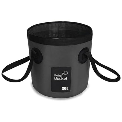 5 Gallon Collapsible Bucket with Handle for Car Washing (Black) - color: Black