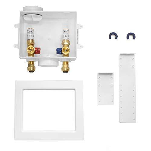 1 Piece EFIELD Washing Machine Box(Center Drain/Copper Arrestor),1/2"Push - style: With Water Hammer Arrestor