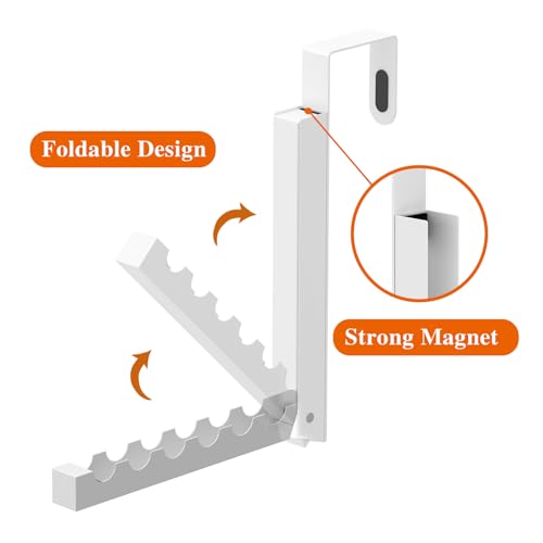 Folding Clothes Drying Rack for Indoor Laundry Room,2 Pack Over The Door Hanger with 6 Groves,Foldable Portable Clothing Hanger Hook Collapsible