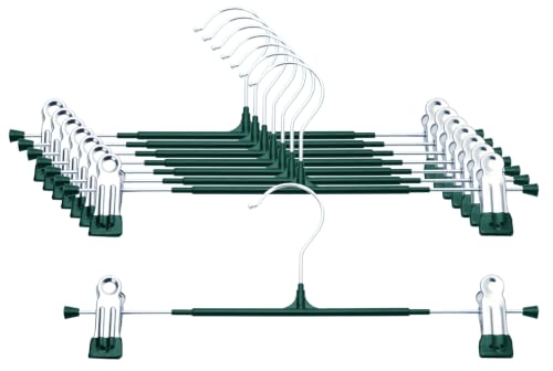 Pants Hangers with Clips, 8 Pack, Dark Green,12 Inch - color: Dark Green, size: 8 Pack