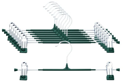Pants Hangers with Clips, 8 Pack, Dark Green,12 Inch - color: Dark Green, size: 8 Pack