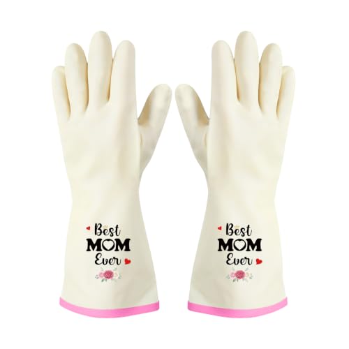 Rubber Cleaning Reusable Gloves, Practical House Warming Gifts - color: Pink-mom