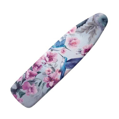 Hummingbird Flower Ironing Board Cover and Pad Standard Size Padded Iron Board Covers with Elastic Edge and Adjustable Fasteners 15 x 54 Iron Table Padding Cover Stain Resistant Purple - color: Hummingbird Flower 3