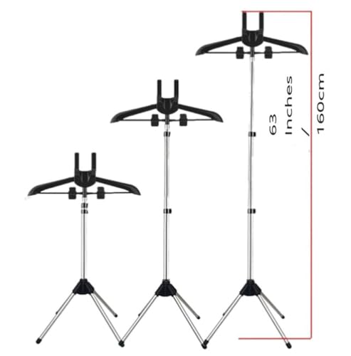 Iron Steam Stand; Foldable Garment Clothes Drying Rack; Handheld Garment Steamer Rack; Height Adjustable Standing Garment Hanger; Steam Ironing Machine Accessories Bracket (Black)