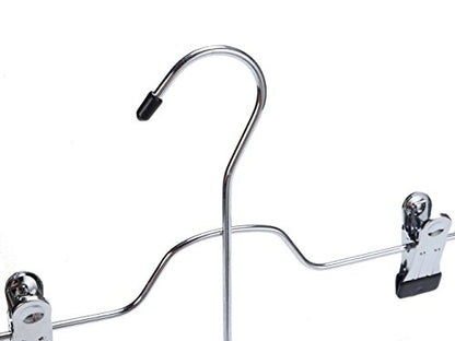 5 Quality 4-Tier Pant Skirt Trouser Hangers Heavy Duty Metal and Clips, Great for Slacks, Trousers, Jeans, Towels (5)