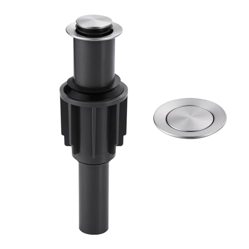 ALEASHA Pop Up Sink Drain Without Overflow, Bathroom Sink Drain Vessel Sink Stopper Pop Up Sink Drain Stopper, Pop Up Drain for Bathroom Sink Drain Strainer for Hair Catcher,Brushed Nickel - color: Brushed Nickel, style: Without Overflow