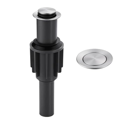 ALEASHA Pop Up Sink Drain Without Overflow, Bathroom Sink Drain Vessel Sink Stopper Pop Up Sink Drain Stopper, Pop Up Drain for Bathroom Sink Drain Strainer for Hair Catcher,Brushed Nickel - color: Brushed Nickel, style: Without Overflow