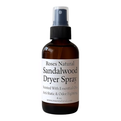 Natural Dryer Ball Spray, 4 oz, Patchouli, Lavender,Essential Oil Laundry Refresher, Fabric Freshener for Clothes, Linens & Wool, Anti-Static & Odor Neutralizer, Made in the USA (Sandalwood) - color: Sandalwood