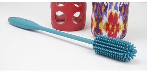RSVP International Kitchen Scrubber Collection Dishwasher Safe, Silicone Bottle Brush, 12.5", Turquoise - color: Turquoise, size: Silicone Bottle Brush, 12.5"