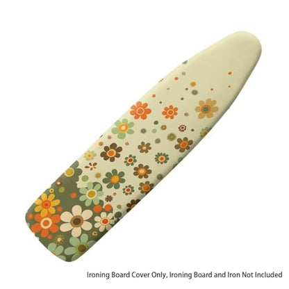 Hippe Flower Ironing Board Cover and Pad 15 x 54 Iron Board Protective Ironing Padded Cover Suitable for Standard Ironing Boards Padding Iron Sleeve with Elastic Edge - color: Hippe Flowers