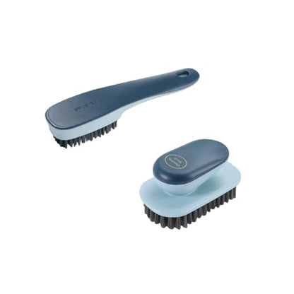 Laundry Brush, Shoe Brush, Used for Cleaning Stains, Floor Tiles, Kitchen, Carpet, Household Cleaning,Easy to Hold Set of，Soft Bristle Scrub，Sneaker，2 Pieces(Blue)