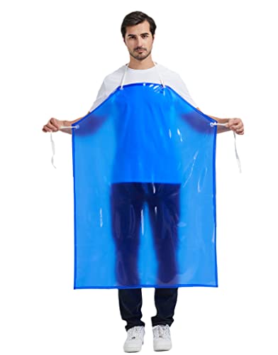 Nanxson Waterproof PVC Apron for Dishwashing Pet Grooming Meat Processing - color: Blue