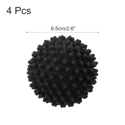 uxcell 4pcs Reusable Laundry Dryer Balls Vinyl Drying Balls for Reduce Wrinkles Static Fabric Softener Reduce Drying Time Save on Energy, Black - color: Black