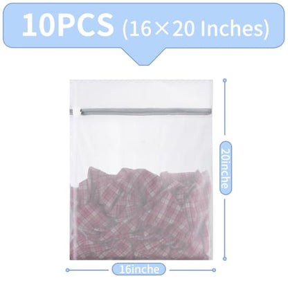 10 Pcs Mesh Laundry Bags,16 x 20 Inches