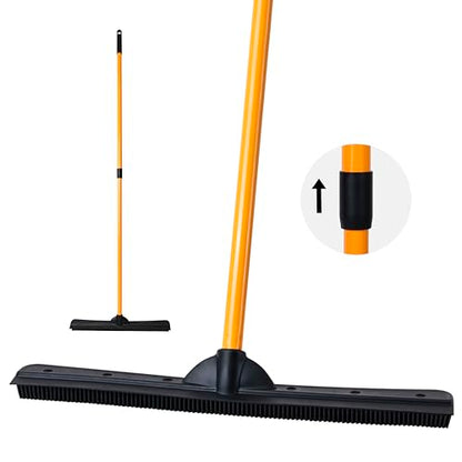 FURemover Pet Hair Removal Rubber Broom, Heavy Duty Cleaning 18" Broom Head - color: Furemover Heavy Duty Outdoor Broom