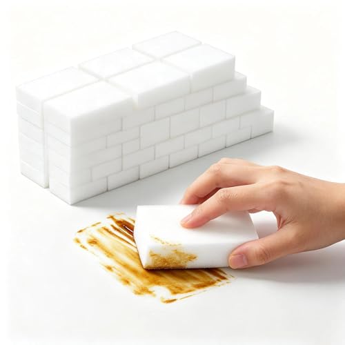 Magic Cleaning Sponge 50 Pack Bulk - Durable Melamine Cleaning Sponge for Home & Business - Multi Purpose Surface Cleaner - color: Snow White, size: 50 Pack 3.93“x2.36”x0.79"