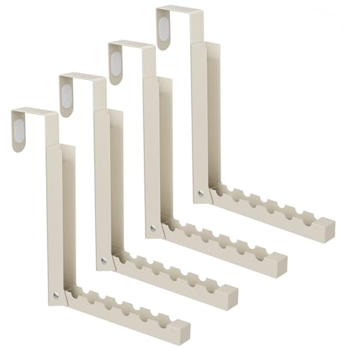BAKON Over The Door Hanger Folding Clothes Drying Rack, Folding Hanging Coat Rack for Indoor Laundry Room Compact Small Space Foldable Portable Clothing Hanger Hook Collapsible-4 Pack (Beige) - color: Beige-4