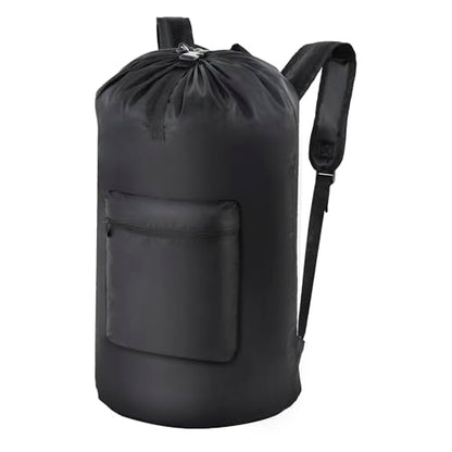 OTraki Laundry Bag Backpack, Portable Travel Dorm Laundry Bag with Adjustable Shoulder Straps, Large Heavy Duty Dirty Clothes Laundry Backpack for College Dorm,Drying Do Not Exceed 176℉ Black - size: 16 x 32 Inch
