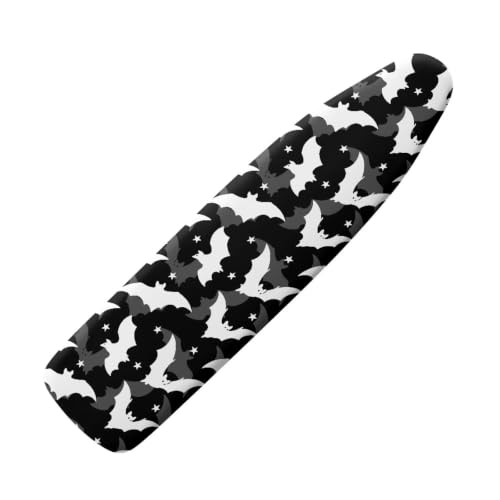 Bat Ironing Board Cover, Scorch Resistant Padding Elastic Edge Heavy Duty Iron Pad Covers Fastener Strap Standard Size Padding Decorative Covers for Most Iron Boards - color: Bat5