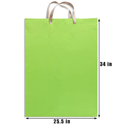 LOLOMLO Extra Large Canvas Laundry Bags with Handles & Drawstring Closure, Heavy Duty Tears Resistant Clothes Storage Travel Bags,25.5"x34",Green - color: Green