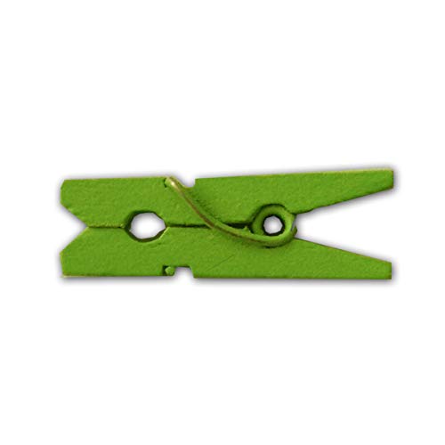 LWR CRAFTS Wooden Mini Clothespins 200 Per Pack 1" 2.5cm (Lime Green) - color: Lime Green