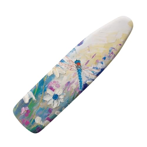 Dragonfly Dasiy Ironing Board Cover Heat Reflective Anti-dust, Soft Fabric Cover with Padding Scorch Resistant Home Iron Decorations - color: Dragonfly Dasiy