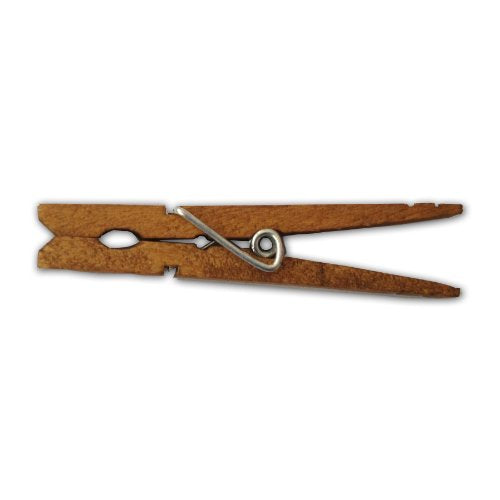 LWR CRAFTS Large Wooden Clothespins 3-5/16" (8.4cm), 30 Pack, Jacobean Stained Finish – for Crafts, Photo Display & Light Hanging - color: Jacobean