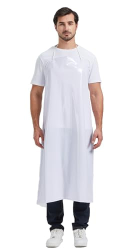 Nanxson Waterproof PVC Apron for Dishwashing Pet Grooming Meat Processing - color: White