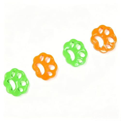 4Pcs Reusable Pet Hair Remover for Laundry, Washing Machine Hair Catcher, Dryer Balls for Clothing Dog Cat Pet Fur Remover - size: OrangeGreen