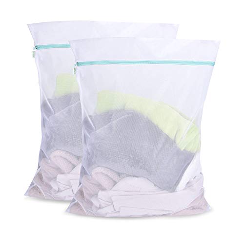 OTraki Mesh Laundry Bag for Delicates 2 Pack Garment Wash Bag 24 x 32 inch Zippered Large Washing Machine Bags for Sweater Dirty Clothes Washer College Dorm Organizer Don't Drying, Melting 140-176℉ - size: 24 x 32 inch