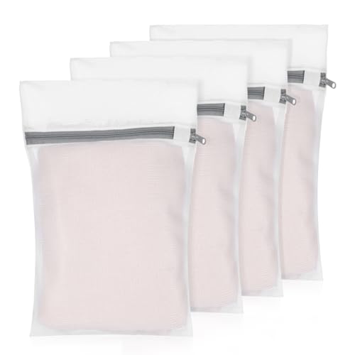 Ouligay 4 Pack Small Mesh Laundry Bags for Delicates 8x12 Inch Mini Lingerie Bags for Washing Delicates Small Bra Washing Bag for Delicate, Lingerie, Bra, Socks, Intimates and Underwear 20x30cm