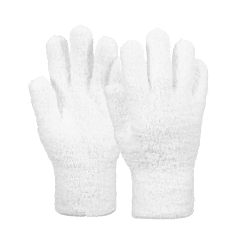 uxcell Microfiber Gloves, Reusable Washable Plant Dusting Gloves Cleaning Mittens for Auto Plants Household - color: White