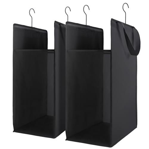 FENTEC Hanging Laundry Hamper，2 Pack Black Hanging Laundry Basket - color: Black, size: 2 Pack-one Section