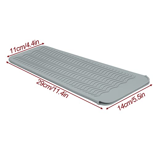 Silicone Heat Resistant Mat Pouch for Hair Straightener,Curling Iron, Grey - color: Grey, size: 2 Pack