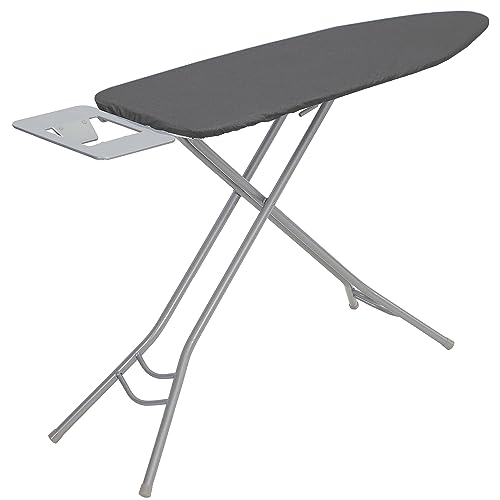 STO STO Ironing Board Full Size 45" x 14" with Iron Holder, 7 Height Options 29" to 36", Space Saving Foldable Iron Board with Removable Covers and Reinforced Steel Legs, Gray - color: Gray, size: 45" x 14"