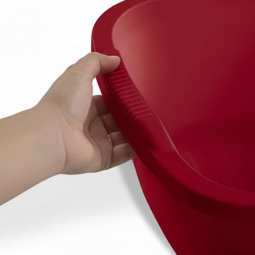 Plastic Wash Tub Dishpan Basin and Foot Bath for Soaking Feet - Red - color: Red