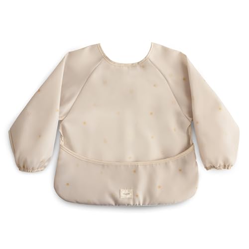 mushie Long Sleeve Baby Bib | Water Resistant Adjustable Fit - color: Sun