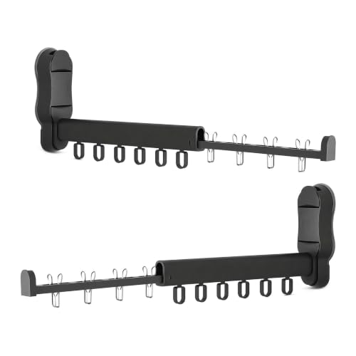2 Pack Suction Cup Drying Rack, Retractable Clothes Bar