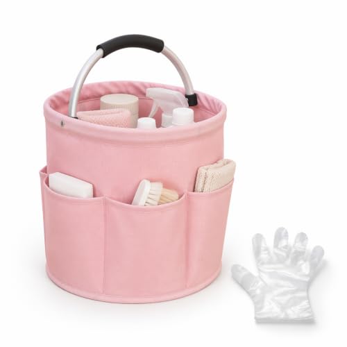 Cleaning Caddy Bag, Cleaning Supplies Organizer, Storage Basket with Handle