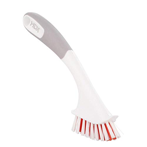 HDX Tile and Grout Cleaning Brush, Poly-fiber Bristles, White, Plastic Handle, 4 Pack